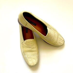 David Eden Men’s crocodile lather  skin shoes